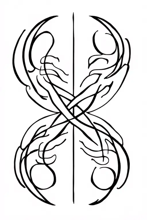 gemini zodiac symbol intertwined tattoo design idea