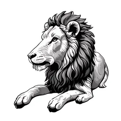 Lion Lamb Cross tattoo design idea