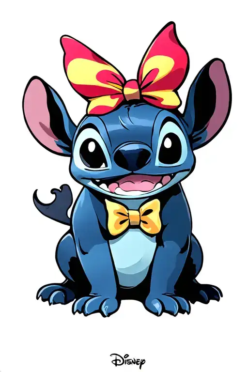 Stich and Souillé Disney character tattoo design idea