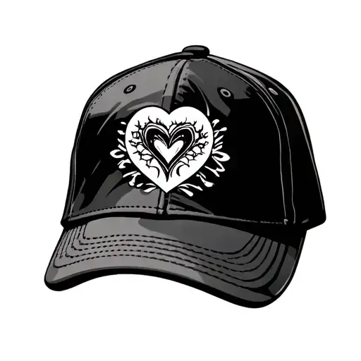 Design a baseball hat with a seductive and alluring vibe, blending the client's love for hats and sexiness tattoo design idea