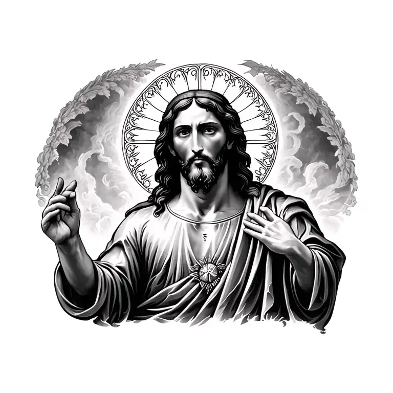 renaissance Jesus calling Peter tattoo design idea