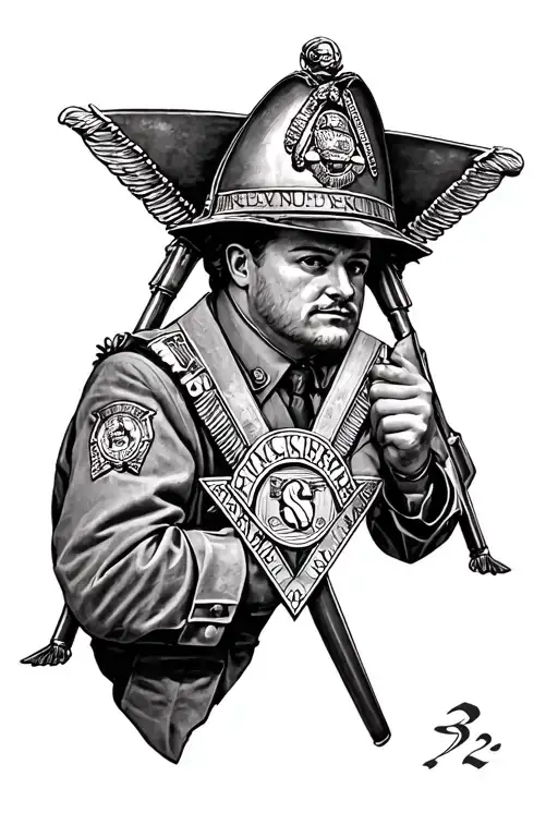 32° freemason, firefighter, scout  tattoo design idea