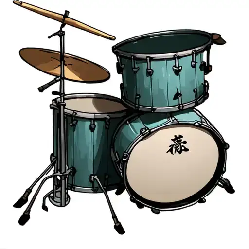 japanese style drum set tattoo design idea