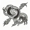 cancer and capricorn zodiac sign tribal tattoo design idea