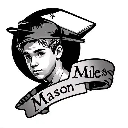 nephew small tattoo with name: Mason miles tattoo design idea