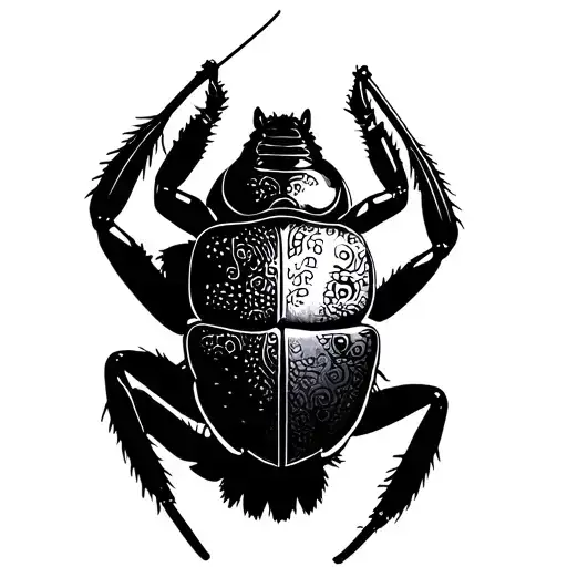 samurai cockroach tattoo design idea