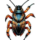 samurai cockroach tattoo design idea