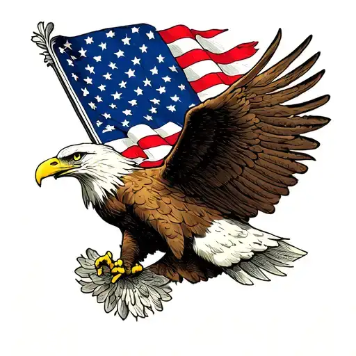 American flag eagle tattoo design idea