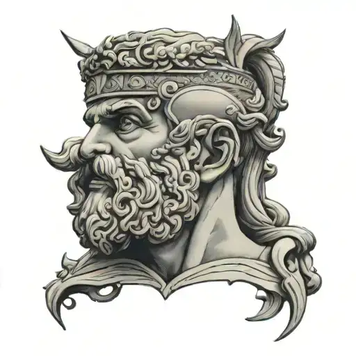 greek god and civil engineering tattoo design idea
