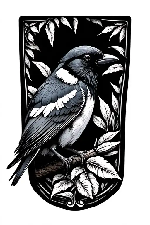 Australian Magpie tattoo design idea