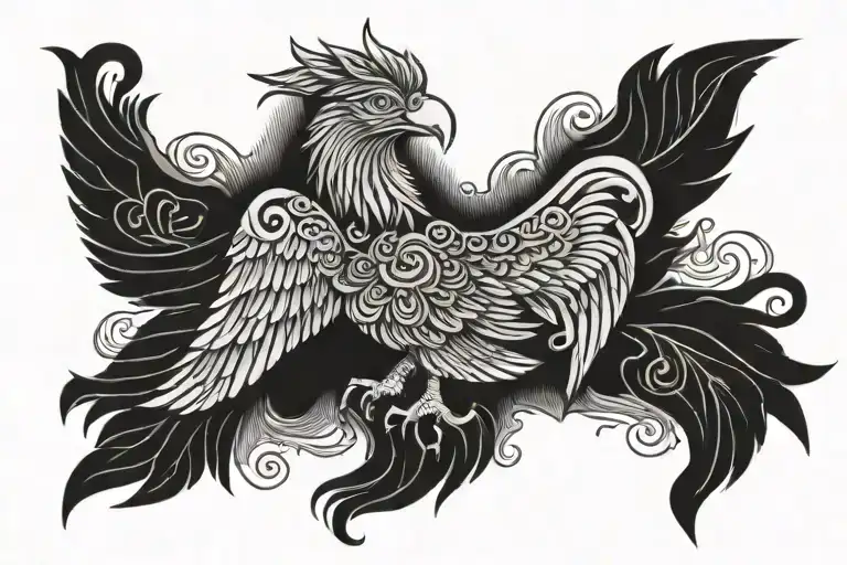 hindu eagle sternum tattoo design idea