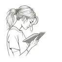 profile slovic girl reading book tattoo design idea