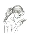 profile slovic girl reading book tattoo design idea