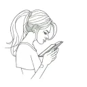 profile slovic girl reading book tattoo design idea