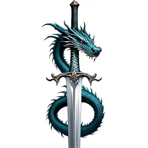 dragon and sword tattoo tattoo design idea