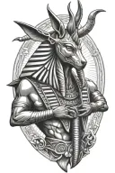 anubis osiris ra egyptian god tattoo design idea