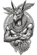 anubis osiris ra egyptian god tattoo design idea