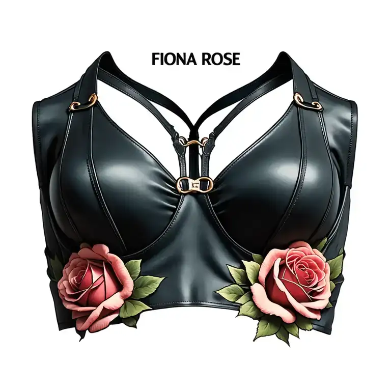 "FIONA ROSE" "FIONA ROSE" leather_bra boobs_K_cup tattoo design idea