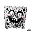 SpongeBob zombie face tattoo design idea