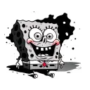 SpongeBob zombie face tattoo design idea