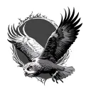 Owl / Eagle soaring tattoo design idea