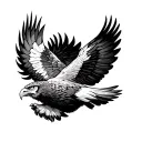 Owl / Eagle soaring tattoo design idea
