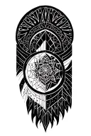 dark Sacred geometry mandala design incorporating elements tattoo design idea