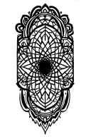 dark Sacred geometry mandala design incorporating elements tattoo design idea