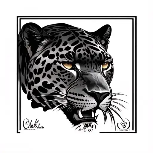 black jaguar tattoo design idea