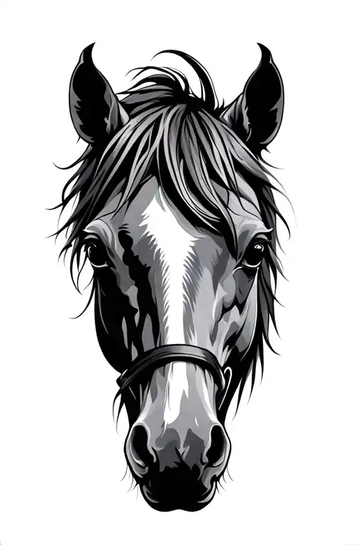 horse head tattoo design idea