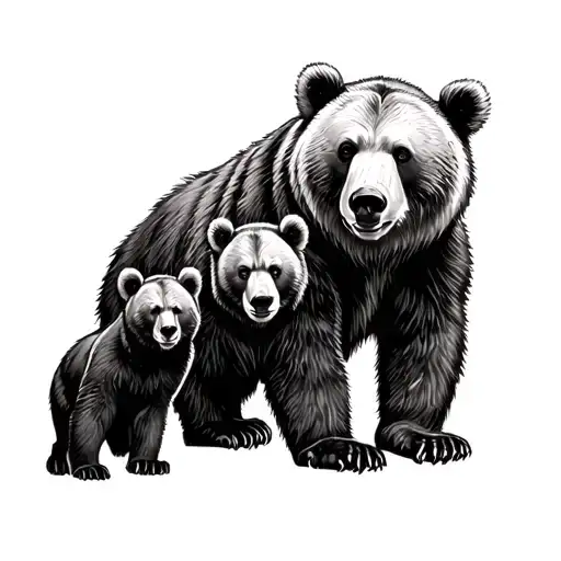 Papa Bear And Cubs tattoo design idea