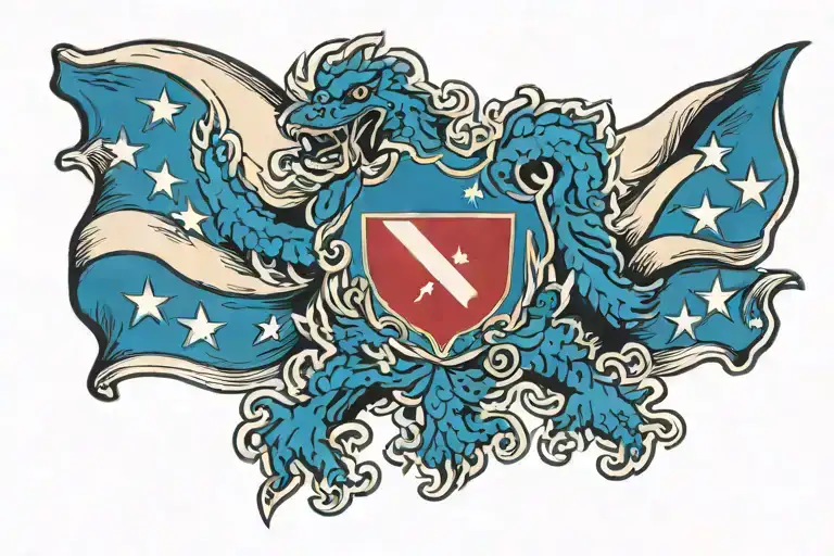 czech flag waving tattoo design idea