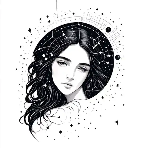 constellations, virgin, maho, Mercury maternal love tattoo design idea