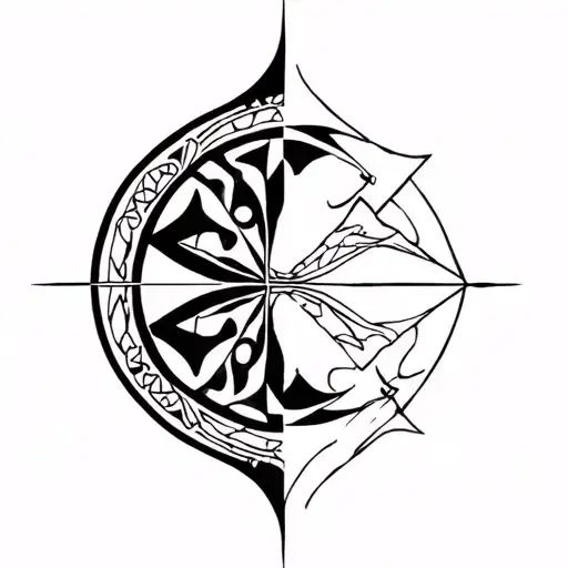 Gemini and Aquarius patern geometrical tattoo design idea