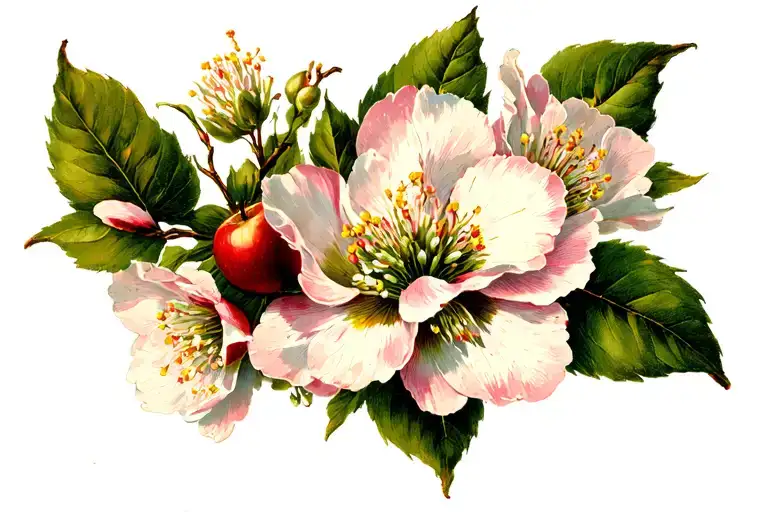 apple blossom flower tattoo design idea