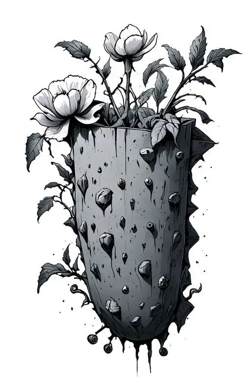 Sketch of an opium-style climbing wall tattoo design idea