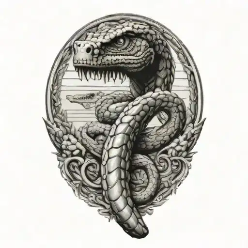 don't tread on me gadsden flag pistols crossing tattoo design idea