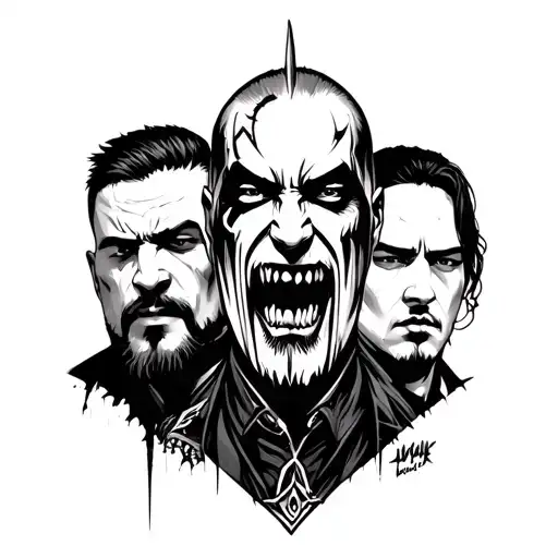 villains from far cry series tattoo featuring vass, pagan min and Castillo tattoo design idea