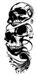 skull music tattoo design idea