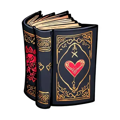 Small book tattoo for dark romance. Cutie mark tattoo hip tattoo design idea