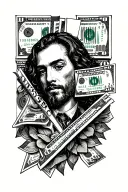 Hustle & money tattoo design idea