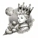 little prince character tattoo design idea