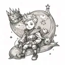 little prince character tattoo design idea