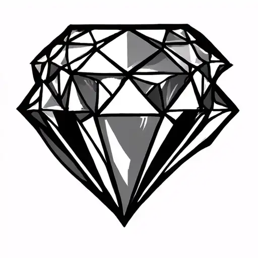 diamond outline tattoo design idea