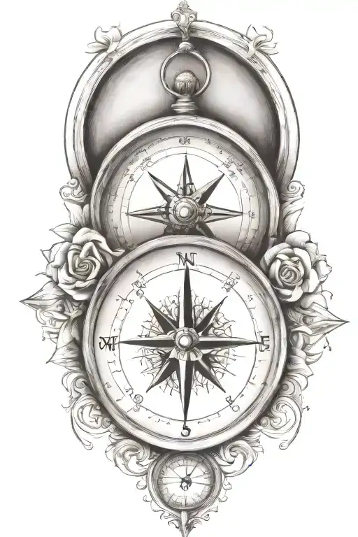 compass and pocket  tattoo design idea