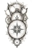 compass and pocket  tattoo design idea