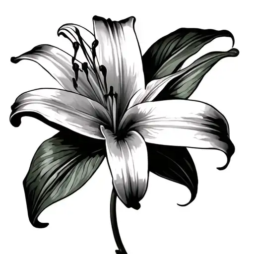 Stargazer Lily Flower tattoo design idea