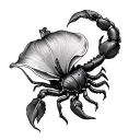 calla lily scorpion intertwined tattoo design idea