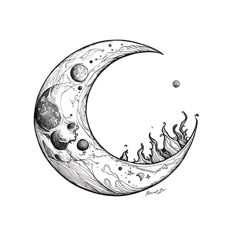 Moon tattoo design idea