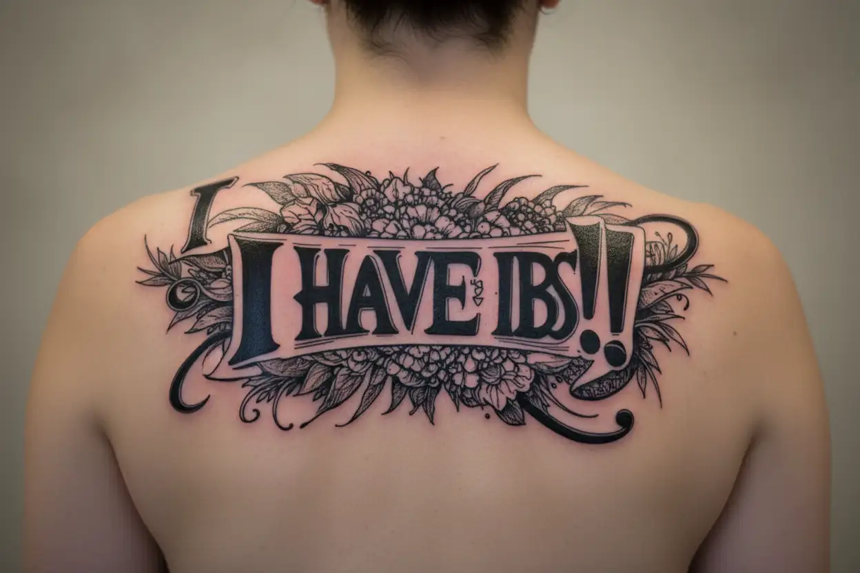 "I HAVE IBS!" Bible verse tattoo design idea
